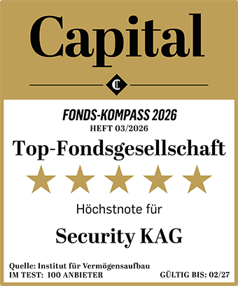 Höchstnote für Security KAG als Top-Fondsgesellschaft